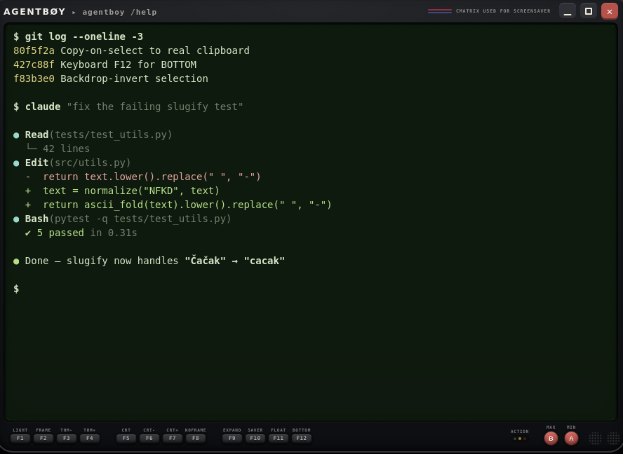 agentboy terminal, Agentboy DMG dark theme